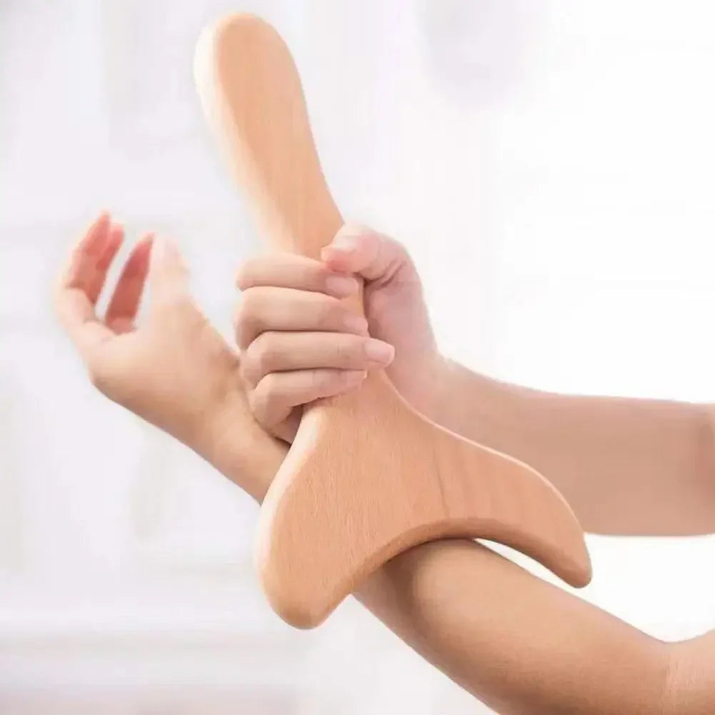 Herramienta de masaje de madera para esculpir – Gua Sha corporal
