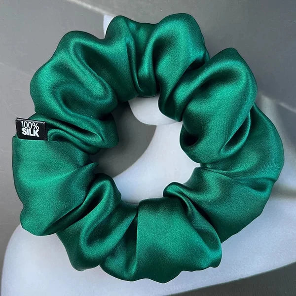 Chouchou Cheveux en Soie de Mûrier 19 momme – Élastique cheveux grande taille Uni