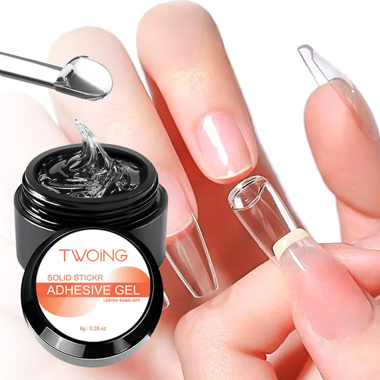 Gel adhesivo sólido para uñas postizas – Fijación duradera, 8 g | Curado UV