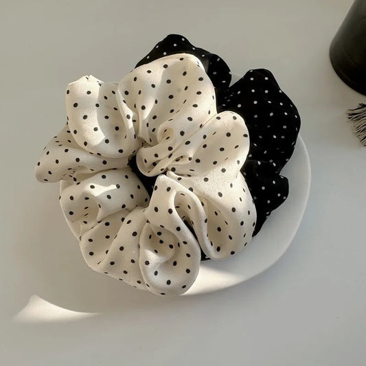 Chouchous Femme Effet Soie – Élastiques à Cheveux Pois