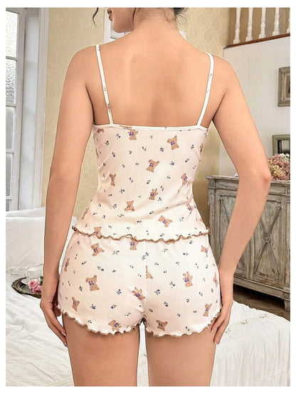 Pyjama Femme - Haut camisole et Short imprimé 🧸
