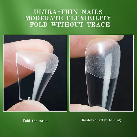 Paquete de 120 uñas postizas transparentes de ballet, varios tamaños.
