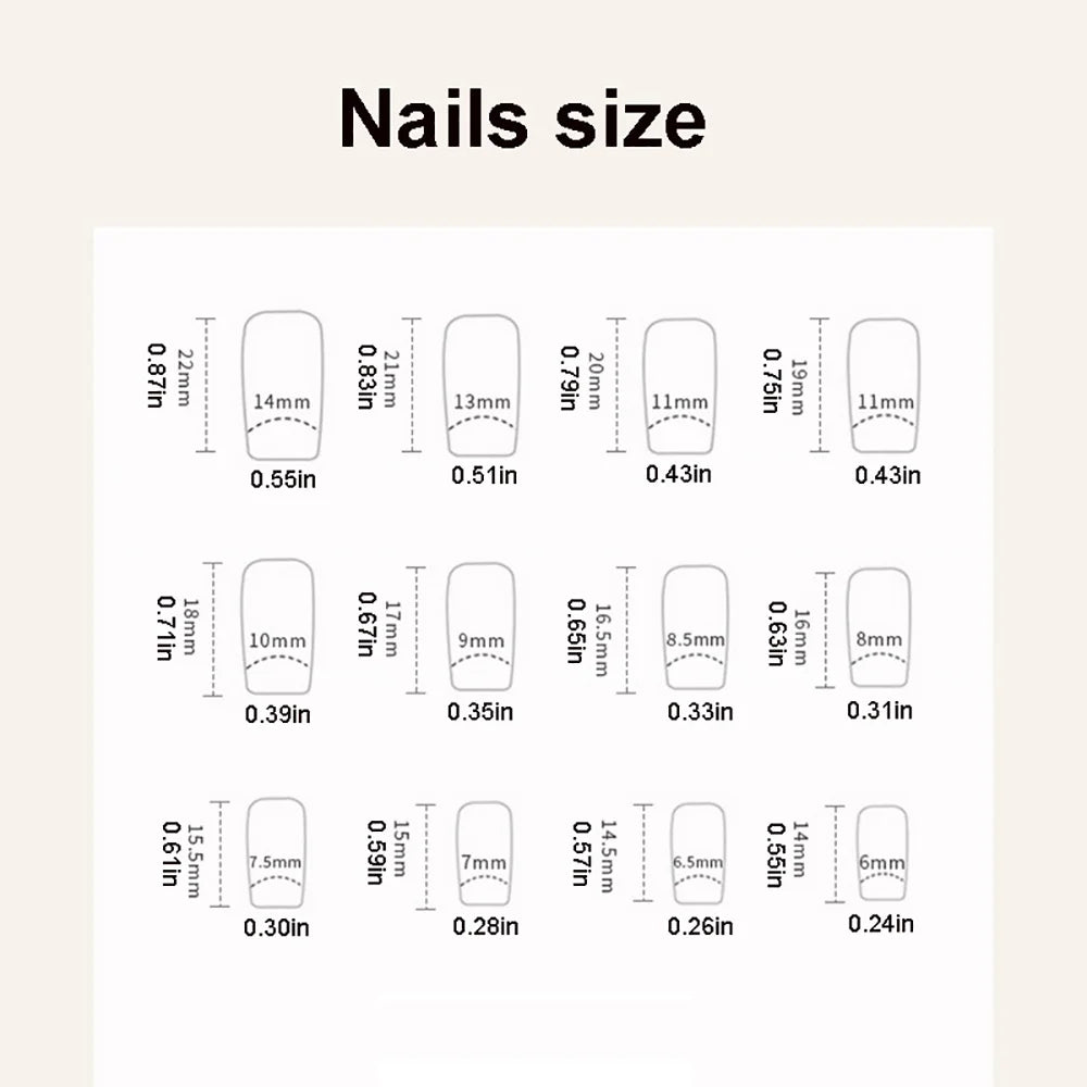 💅 Set de 24 uñas postizas cuadradas cortas – Colores pastel y brillantes