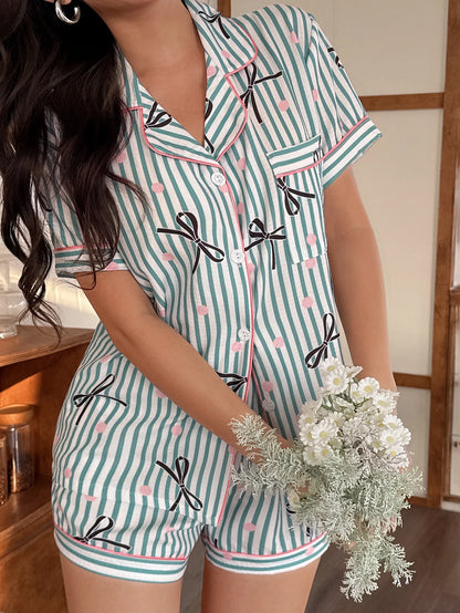 Ensemble Pyjama Femme 2 Pièces – Léger & Confortable Été 🎀