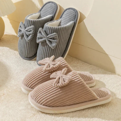 Chaussons pour Femme - Douce avec noeud Uni