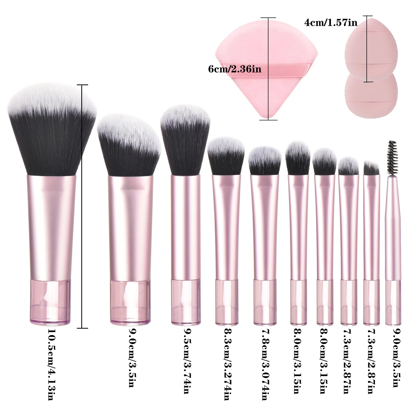 💗 Mini set de pinceaux maquillage rose – Format voyage