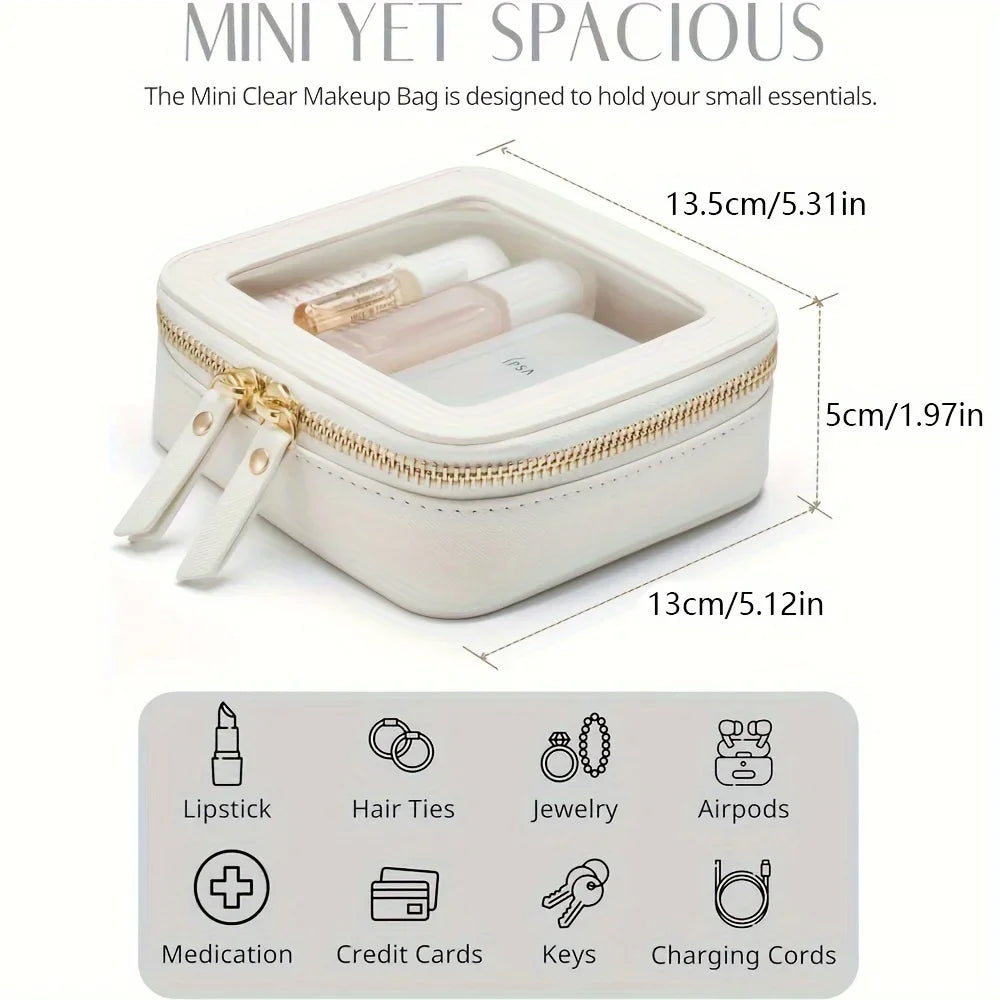 ✨ Mini Trousse Maquillage Transparente – Compacte & Imperméable