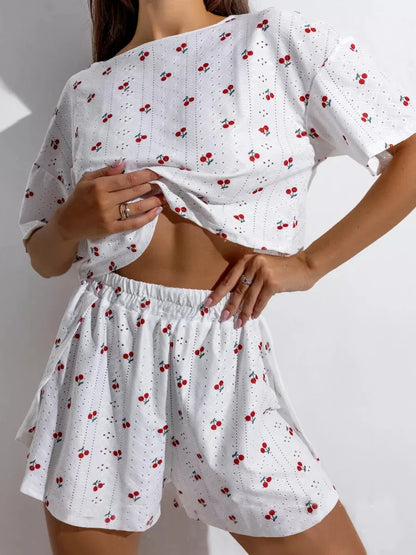 Pyjama Femme  – Haut Manches Courtes et Short imprimés variés