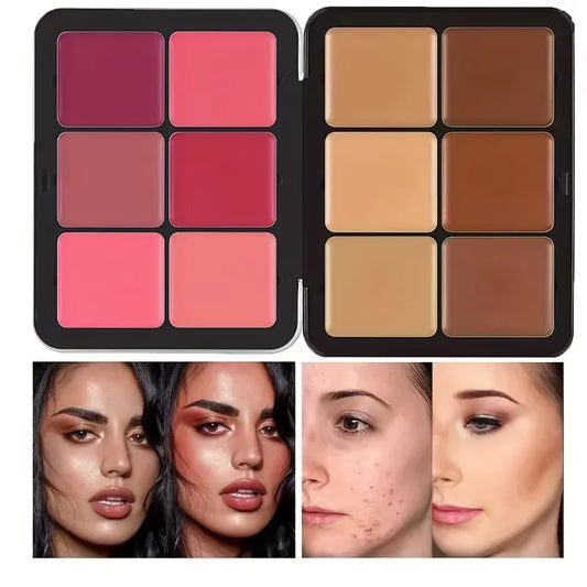 Palette 12 couleurs – Correcteur, blush, contour & illuminateurs