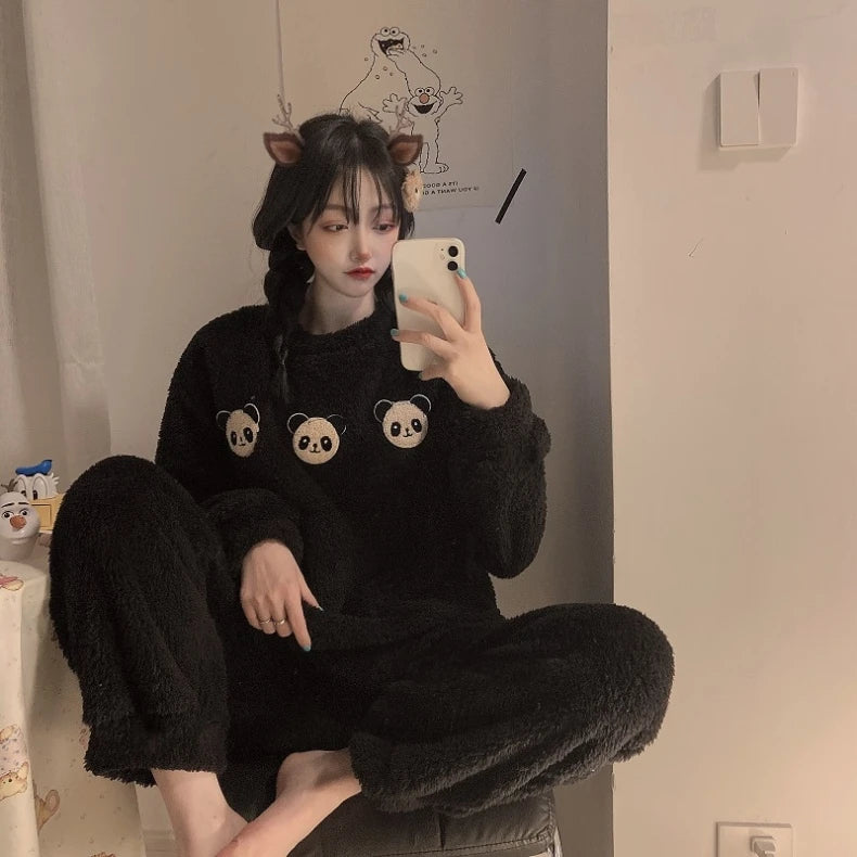 Pyjama femme polaire – Haut Manches Longue et Pantalon imprimé variés