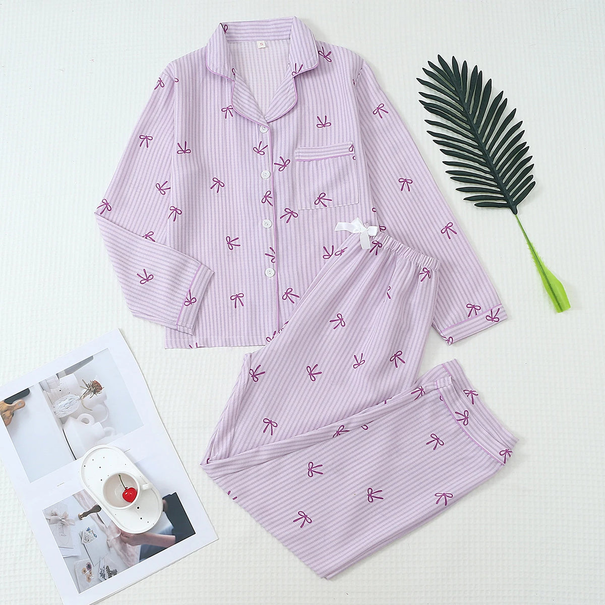 Pyjama - Haut à manches longues et pantalon à rayures 🎀