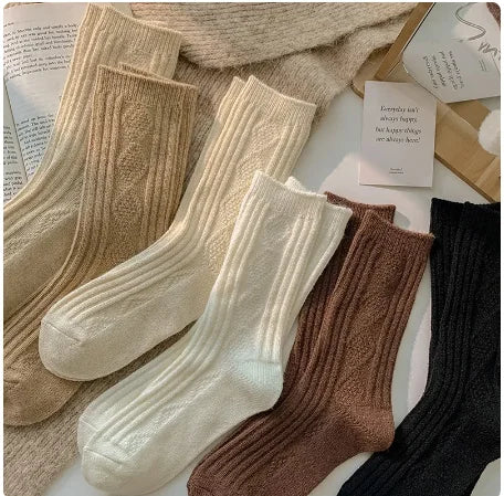 Chaussettes Femme Chaudes – Cachemire & Laine Uni
