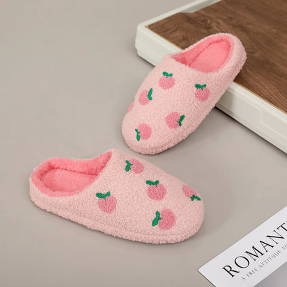 Chaussons Femme Peluche Roses – imprimé 🍑