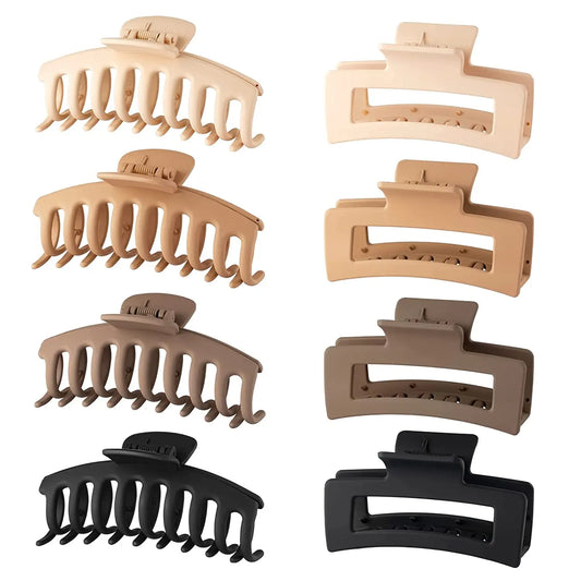Pinza para el cabello mate vintage: forma geométrica, fijación fuerte para cabello grueso