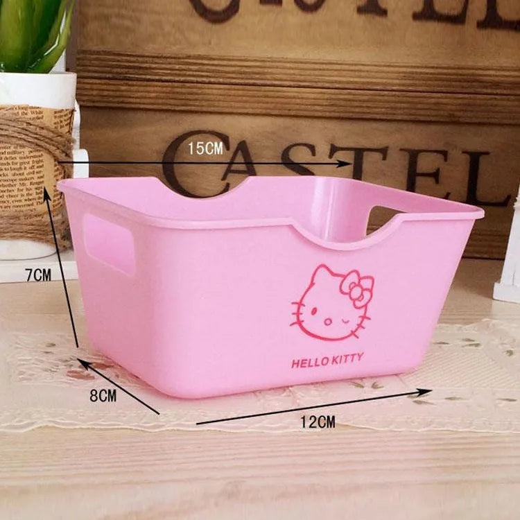 🎀🐱 Lot de 5 Paniers de Rangement Hello Kitty – Organiseur Cosmétiques Sans Couvercle