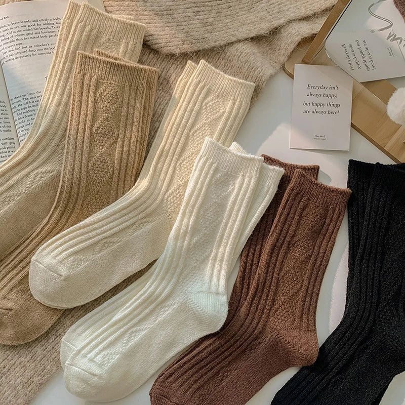 Chaussettes Femme Chaudes – Cachemire & Laine Uni
