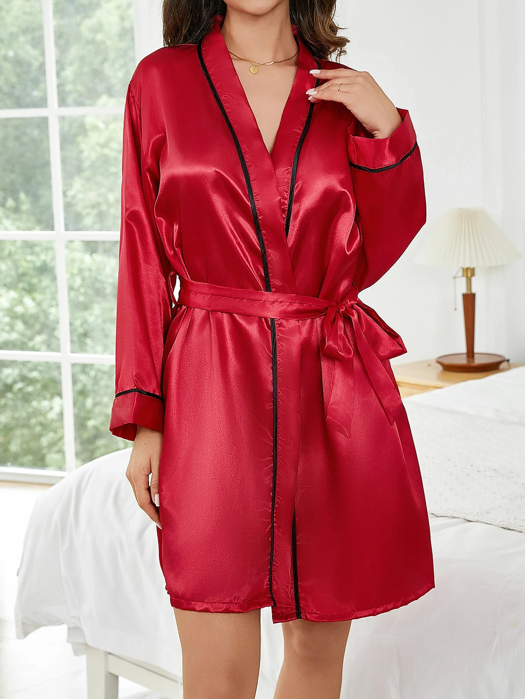 Peignoir court femme léger – Robe de chambre d’été confortable et polyvalente