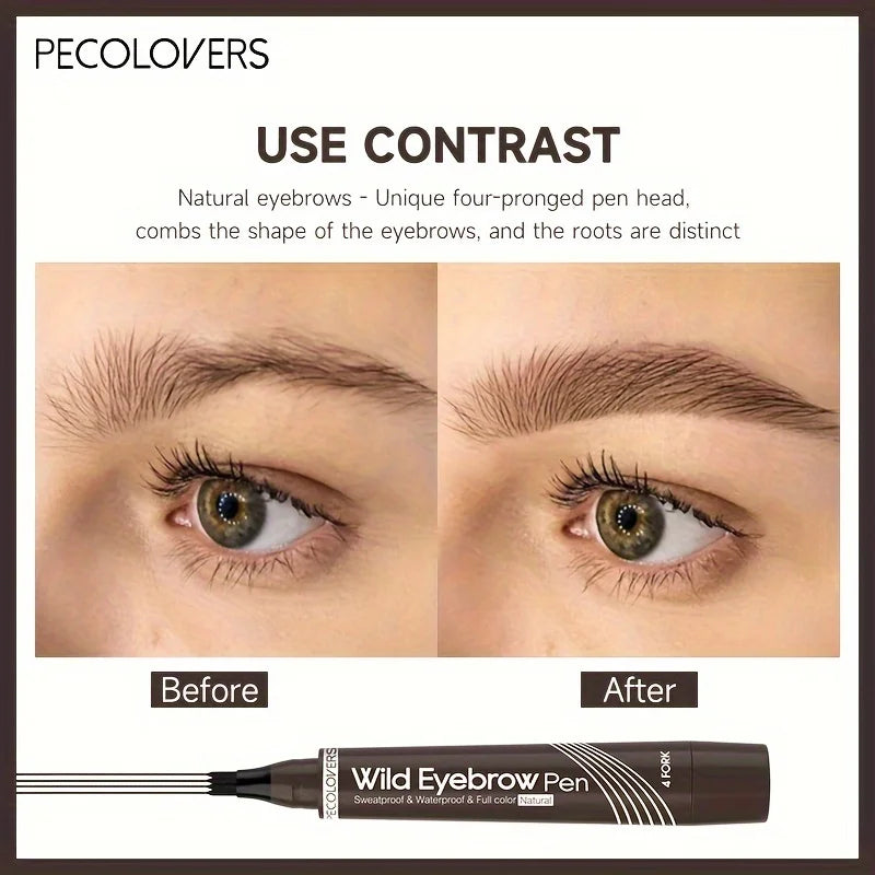 🖊️ Crayon à sourcils 4 pointes – Effet tatouage, waterproof