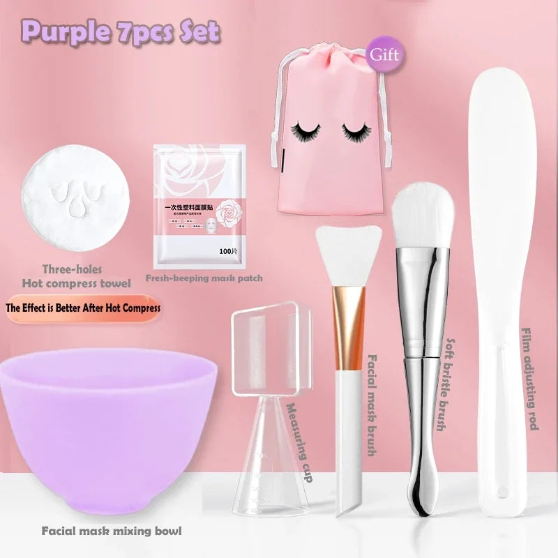 Kit de herramientas de silicona para el cuidado facial: brochas, bol y accesorios para hacer tú mismo