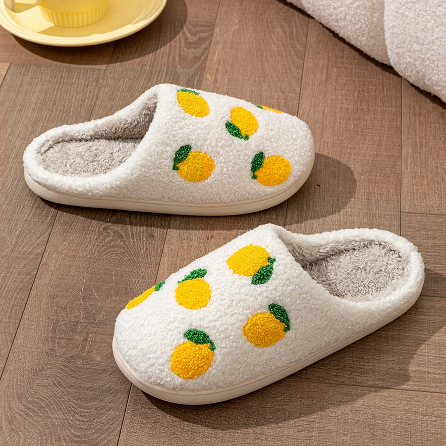 Pantoufles Femme - Coton motifs Fruits 🍒🍓🍋