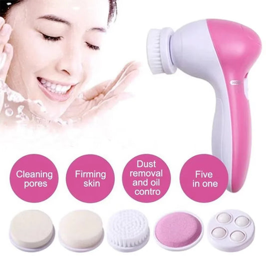 Cepillo de limpieza eléctrico 5 en 1: tratamiento facial completo y masaje de spa en casa