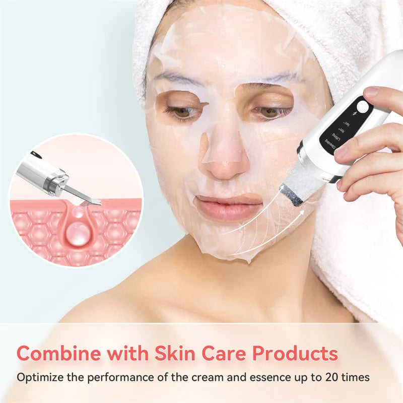 Espátula facial ultrasónica: limpieza profunda y exfoliación