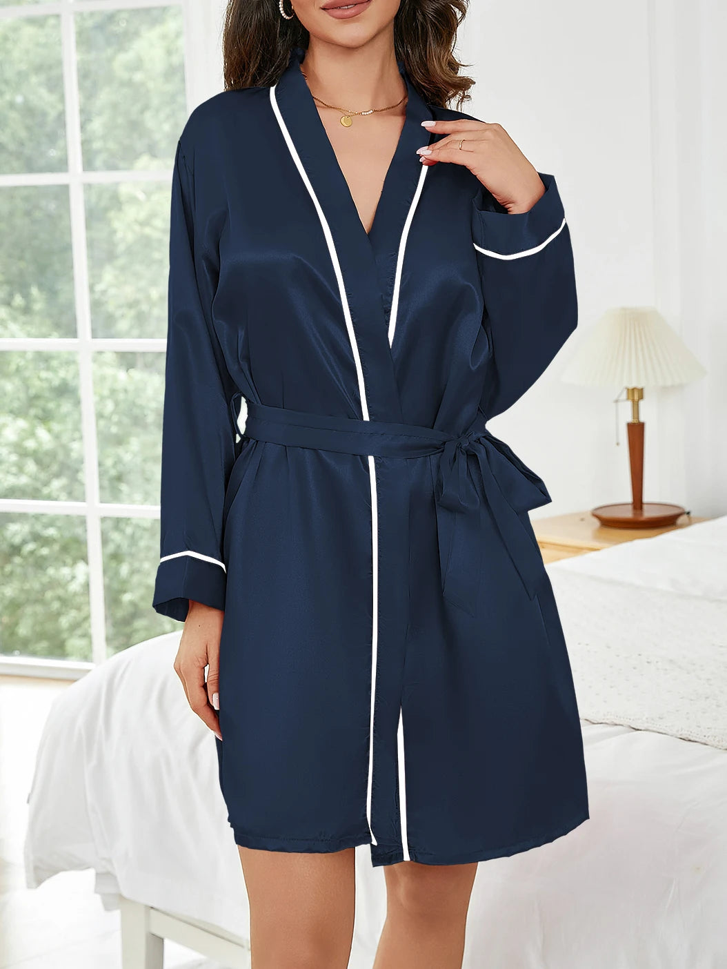 Peignoir court femme léger – Robe de chambre d’été confortable et polyvalente