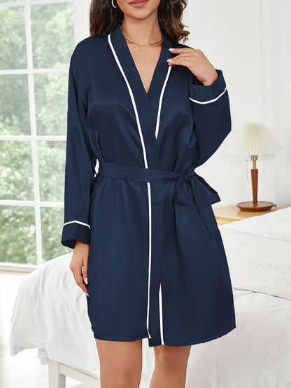 Peignoir court femme léger – Robe de chambre d’été confortable et polyvalente