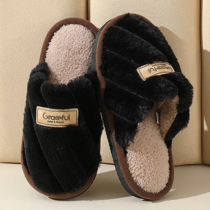 Pantoufle Femme - Peluche et flanelle douce