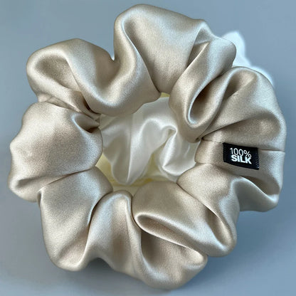 Chouchou Cheveux en Soie de Mûrier 19 momme – Élastique cheveux grande taille Uni