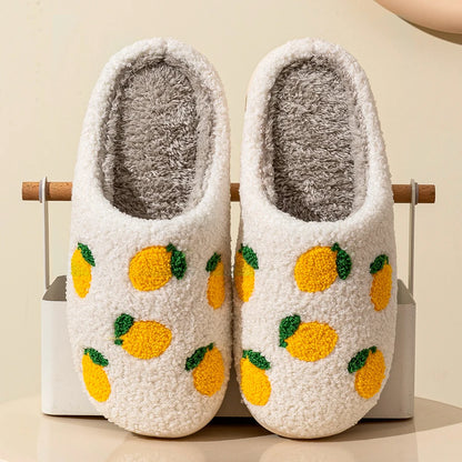 Pantoufles Femme - Coton motifs Fruits 🍒🍓🍋