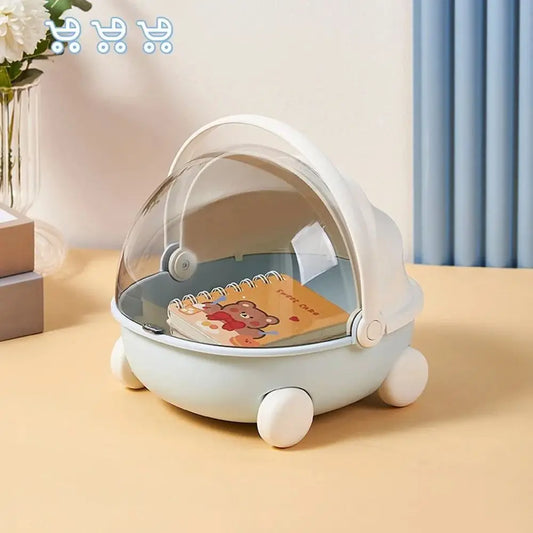 Caja de almacenamiento de escritorio con forma de cuna: linda cama para muñecas para guardar cosas Labubu
