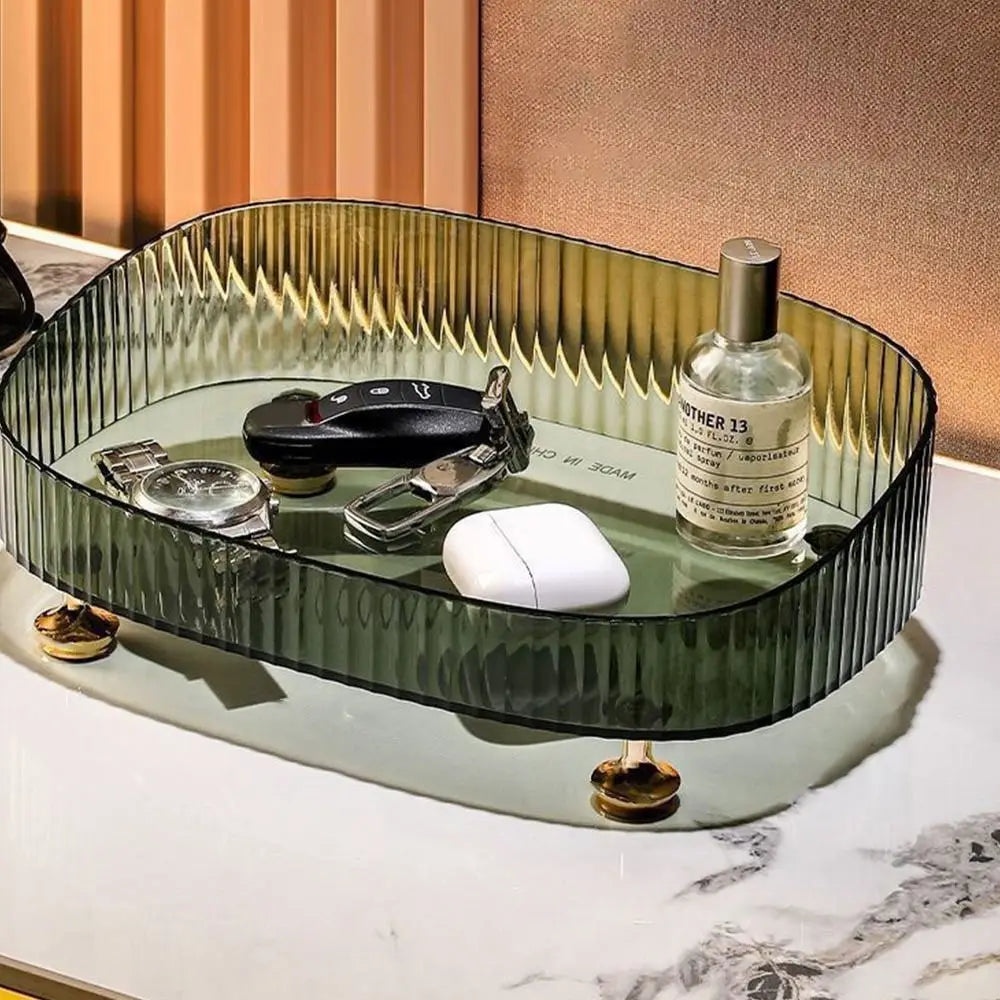 Organizador de maquillaje y perfumes – Tamaño grande con soporte dorado