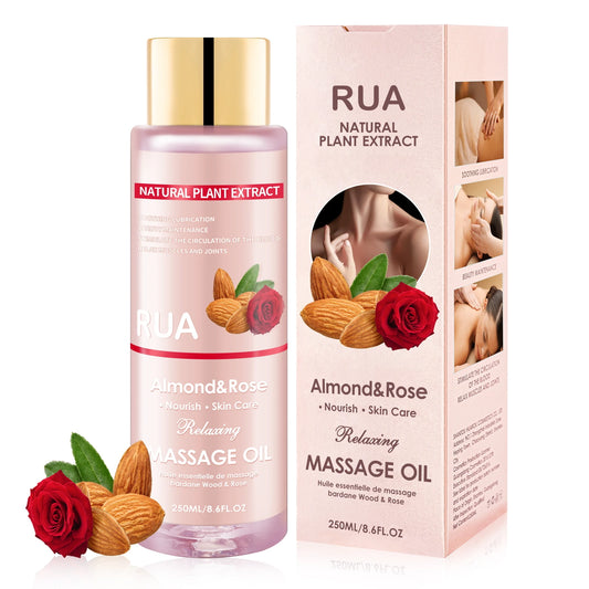 Aceite de masaje de rosa y almendras 8.6 fl.oz