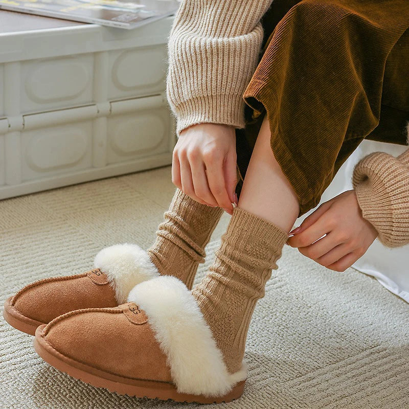 Chaussettes Femme Chaudes – Cachemire & Laine Uni
