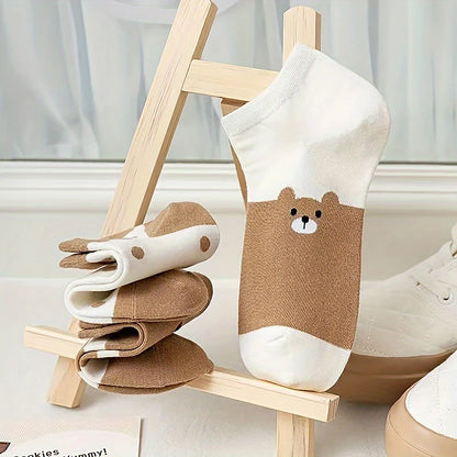 Chaussettes Femme - Courtes à Motifs 🐻