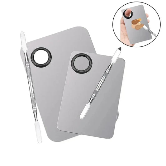 Paleta de mezcla de maquillaje de acero inoxidable - Herramienta profesional