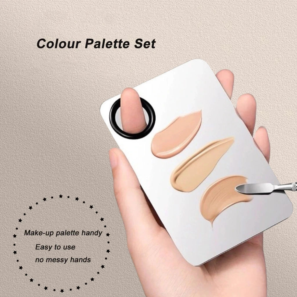 🎨 Palette de mélange maquillage en acier inoxydable – Outil professionnel