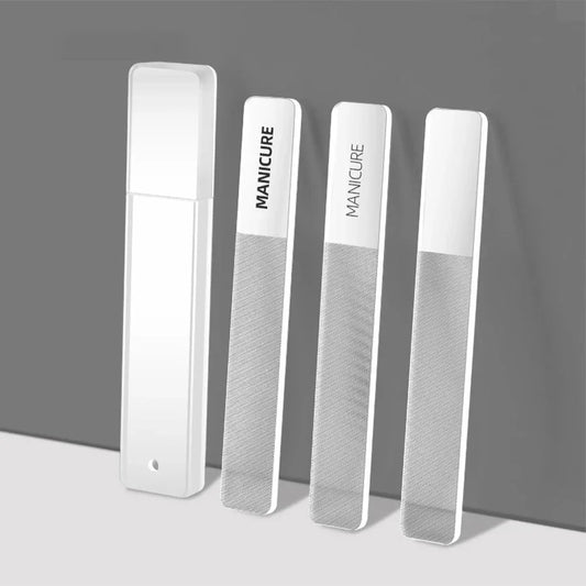 Lima de uñas de nano vidrio: pulido brillante y profesional, lavable