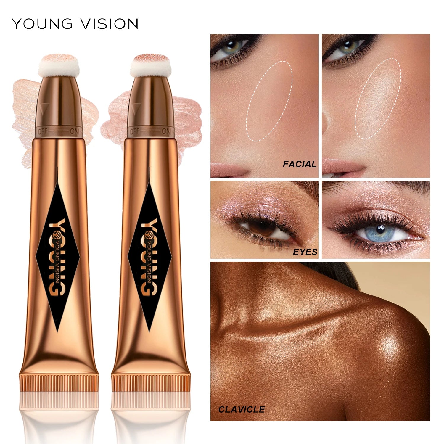 ✨ YOUNG VISION – Cushion, poudre blush & rouge à lèvres liquide, 6 teintes au choix