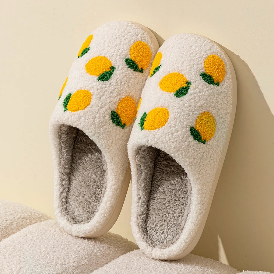 Pantoufles Femme - Coton motifs Fruits 🍒🍓🍋