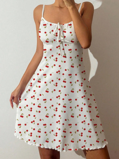 Nuisette Femme - Nuisette à Bretelles à motif ❤️🍒🍓