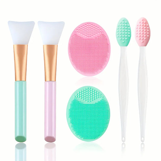 🧴 Set de 6 cepillos faciales: cuidado suave y exfoliante