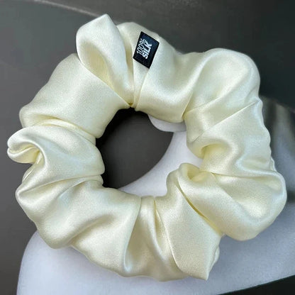 Chouchou Cheveux en Soie de Mûrier 19 momme – Élastique cheveux grande taille Uni