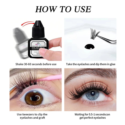 Pegamento para pestañas casero de 5 ml: dura de 7 a 10 días, es resistente al agua y suave para los ojos.