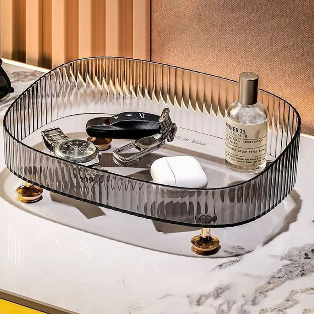 Organizador de maquillaje y perfumes – Tamaño grande con soporte dorado