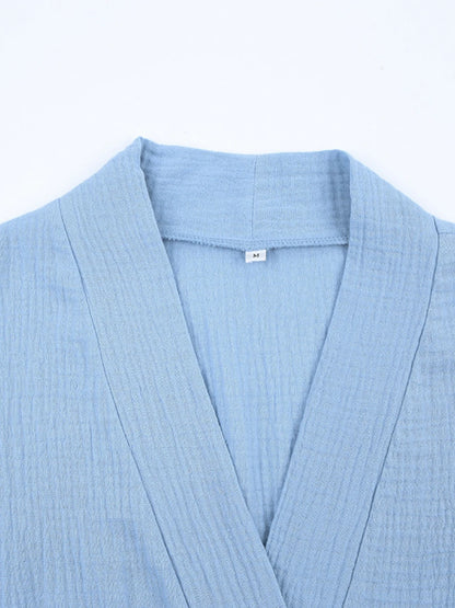 Robe de nuit courte femme automne – Manches courtes et confortable 💯 Coton