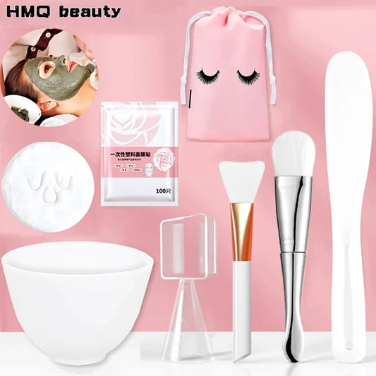Kit de herramientas de silicona para el cuidado facial: brochas, bol y accesorios para hacer tú mismo
