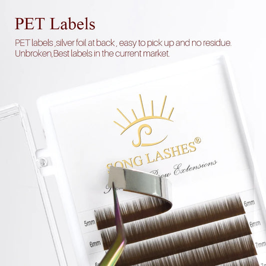 Extensiones de cejas SONG LASHES – 12 líneas, color marrón natural