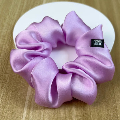 Chouchou Cheveux en Soie de Mûrier 19 momme – Élastique cheveux grande taille Uni